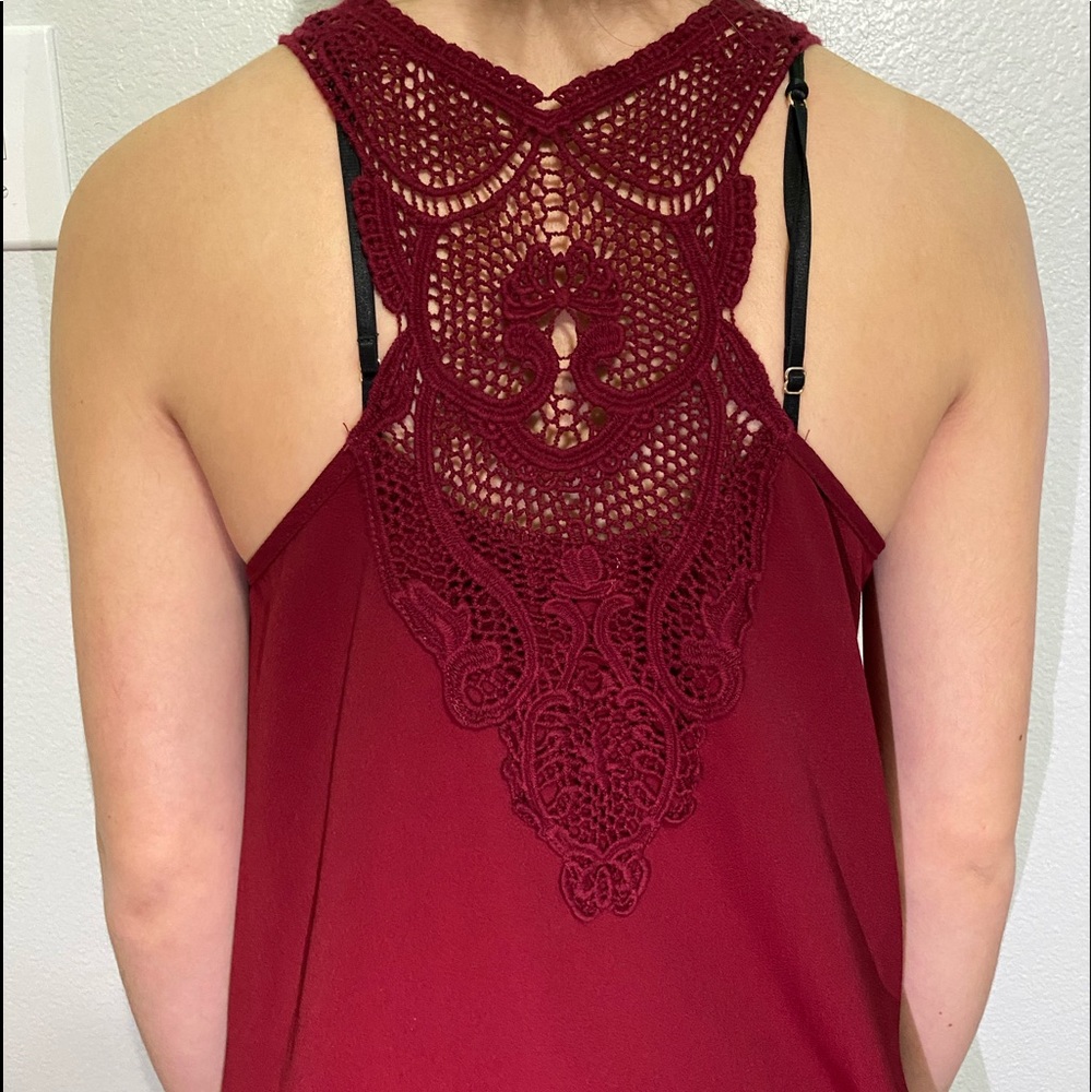 beautiful detailed red blouse